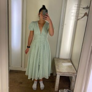 By Anthropologie dress.